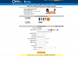 Different memberships in Cams.com