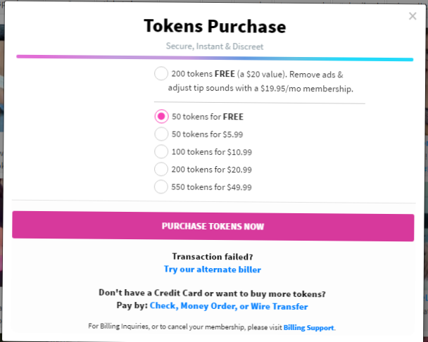 choose the correct option to get 50 free tokens