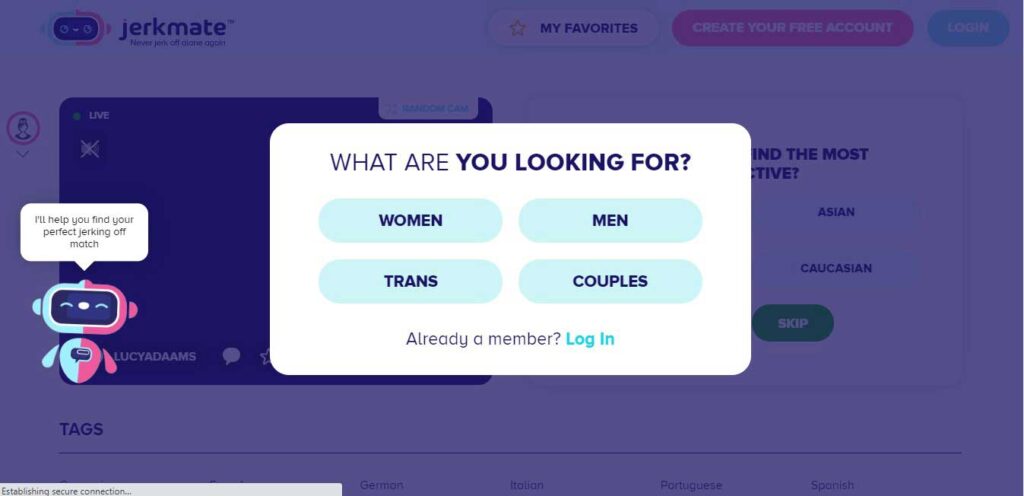 Looking for cam girls on Jerkmate