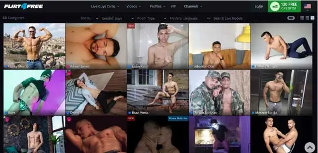 List of gay models on Flirt4free