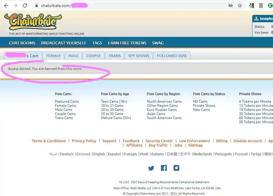 Chaturbate Access Denied